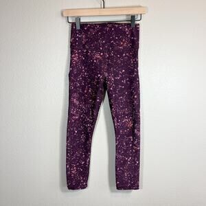 Athleta Ultimate Stash Pocket Crop Leggings Purple Splatter Size XS Capri9